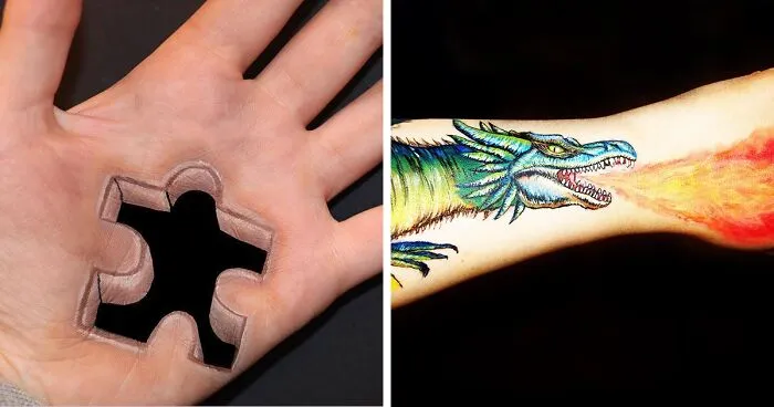 I Paint Realistic Art On My Body To Find Happiness Aside From Being In A Wheelchair, And Here Are 30 Of My Best Works
