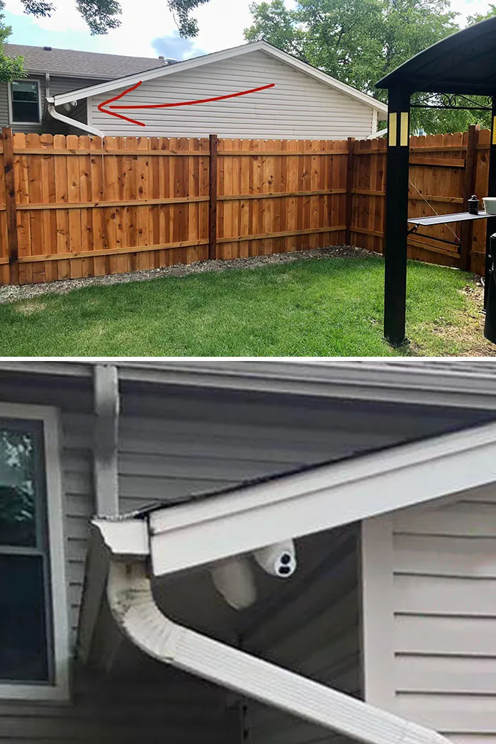 I Put Up A Fence To Keep My Thieving And Incredibly Nosy Neighbor Out. He Then Puts Up A Camera So That He Can Look In