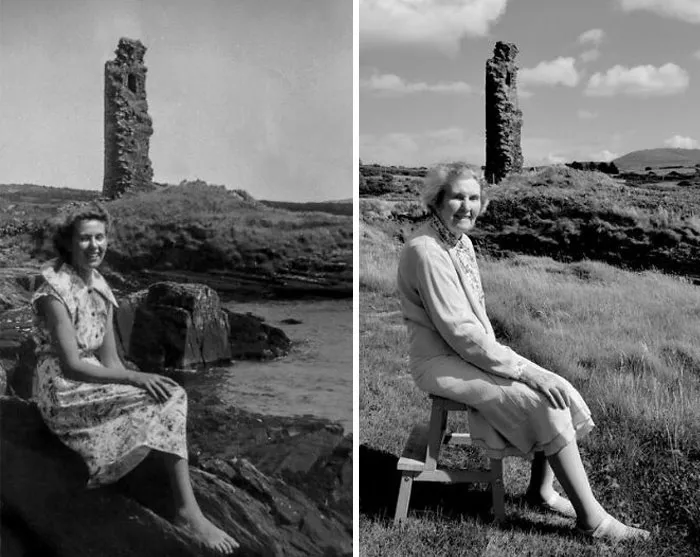 Dos fotografías de mi abuela, tomadas con 71 años de diferencia