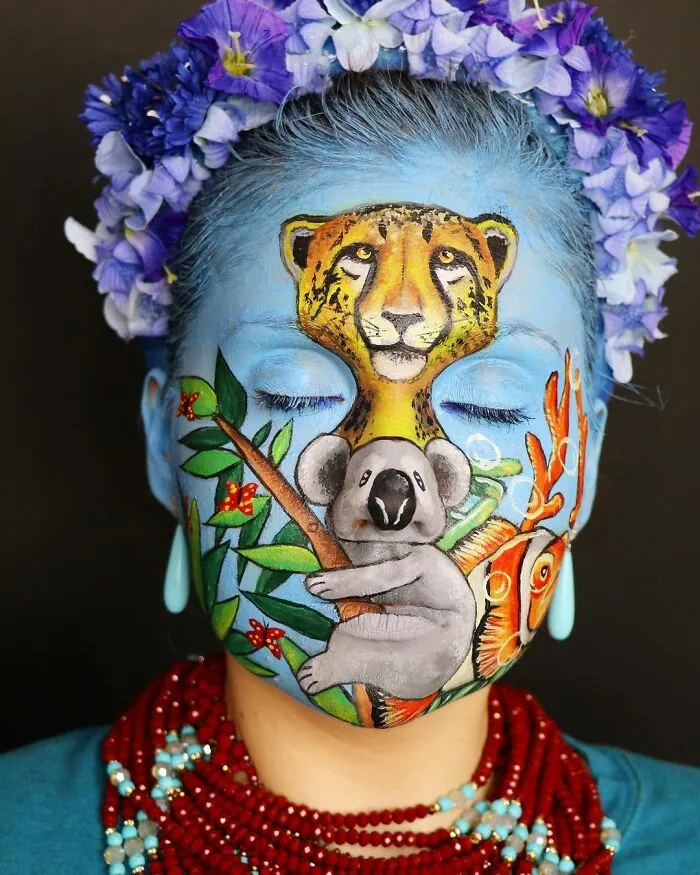 I Paint Realistic Art On My Body To Find Happiness Aside From Being In A Wheelchair, And Here Are 30 Of My Best Works
