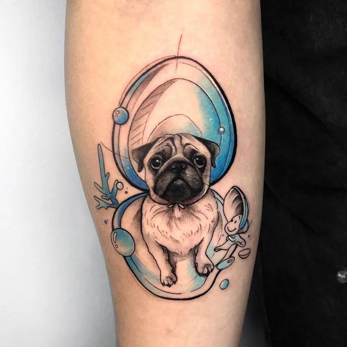 Watercolor Dog Tattoo