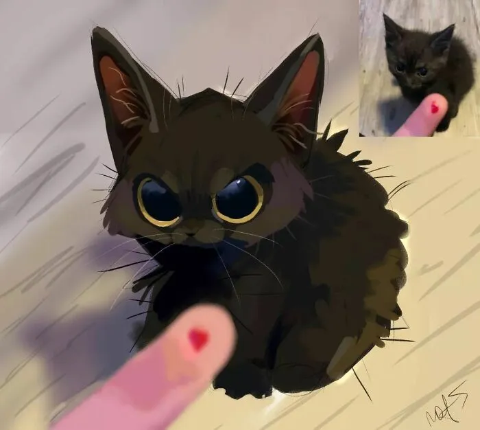 30 Divertidas fotos de animales convertidas en adorables dibujos, por “Mr. Lucifer”