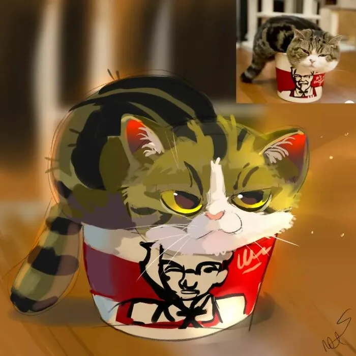 30 Divertidas fotos de animales convertidas en adorables dibujos, por “Mr. Lucifer”