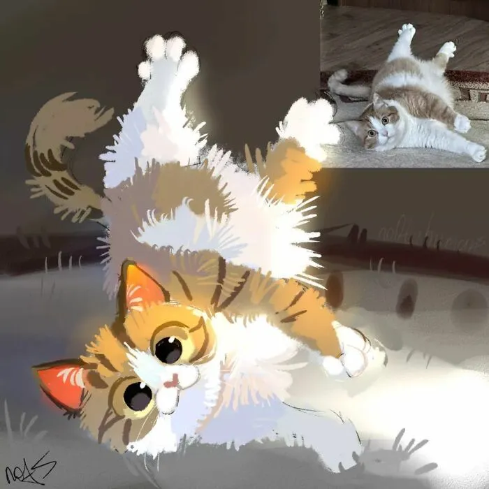 30 Divertidas fotos de animales convertidas en adorables dibujos, por “Mr. Lucifer”