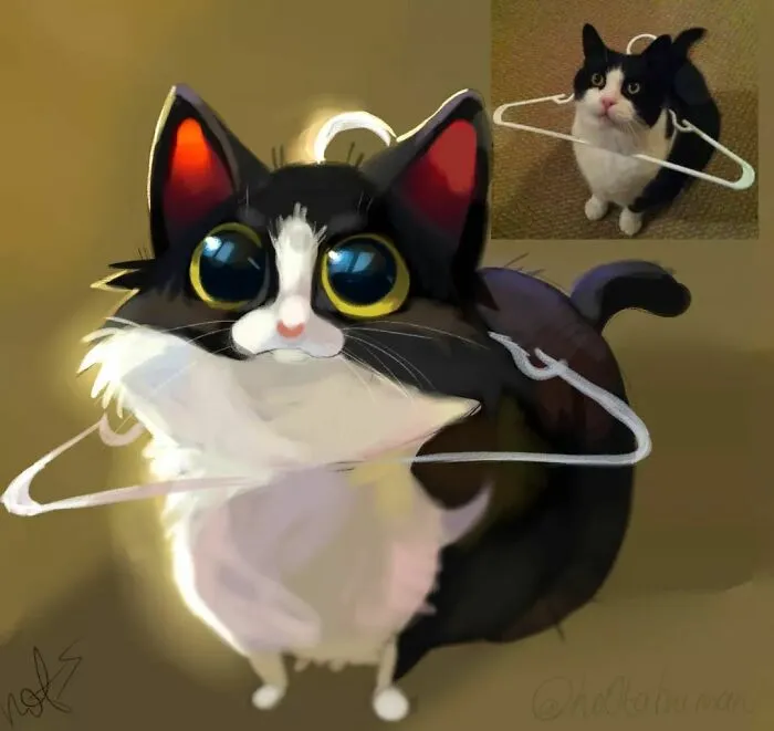 30 Divertidas fotos de animales convertidas en adorables dibujos, por “Mr. Lucifer”