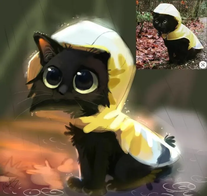 30 Divertidas fotos de animales convertidas en adorables dibujos, por “Mr. Lucifer”