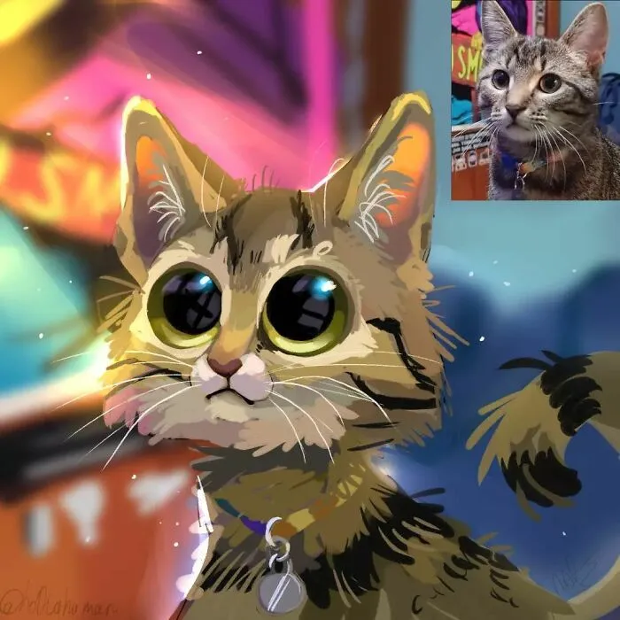 30 Divertidas fotos de animales convertidas en adorables dibujos, por “Mr. Lucifer”
