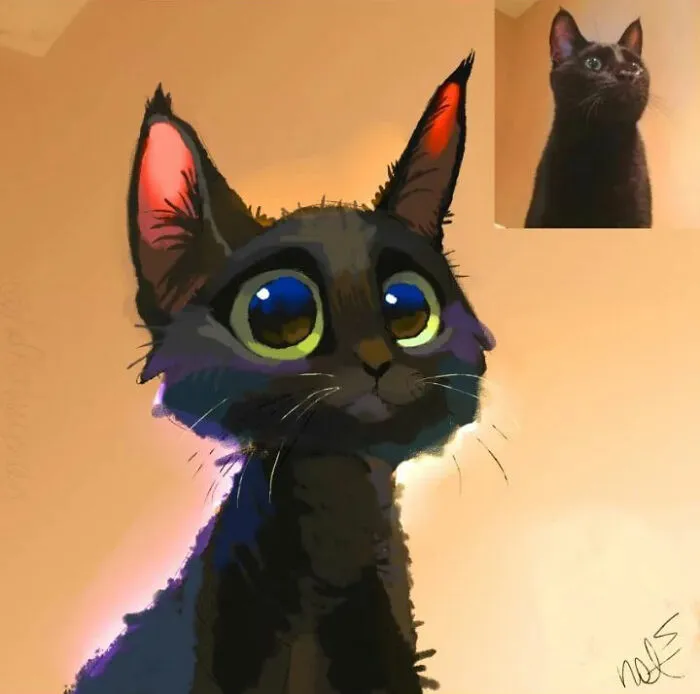 30 Divertidas fotos de animales convertidas en adorables dibujos, por “Mr. Lucifer”