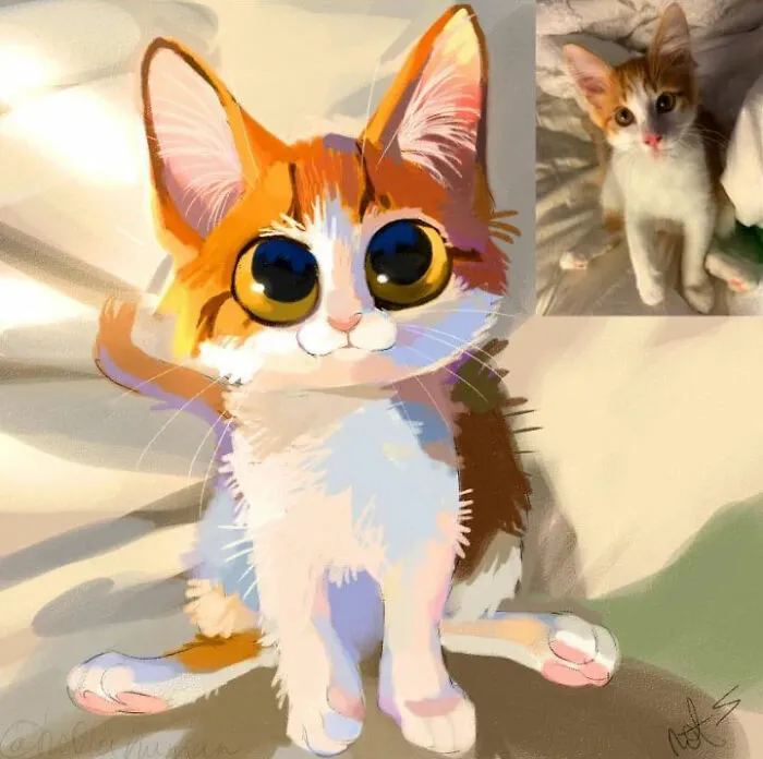 30 Divertidas fotos de animales convertidas en adorables dibujos, por “Mr. Lucifer”