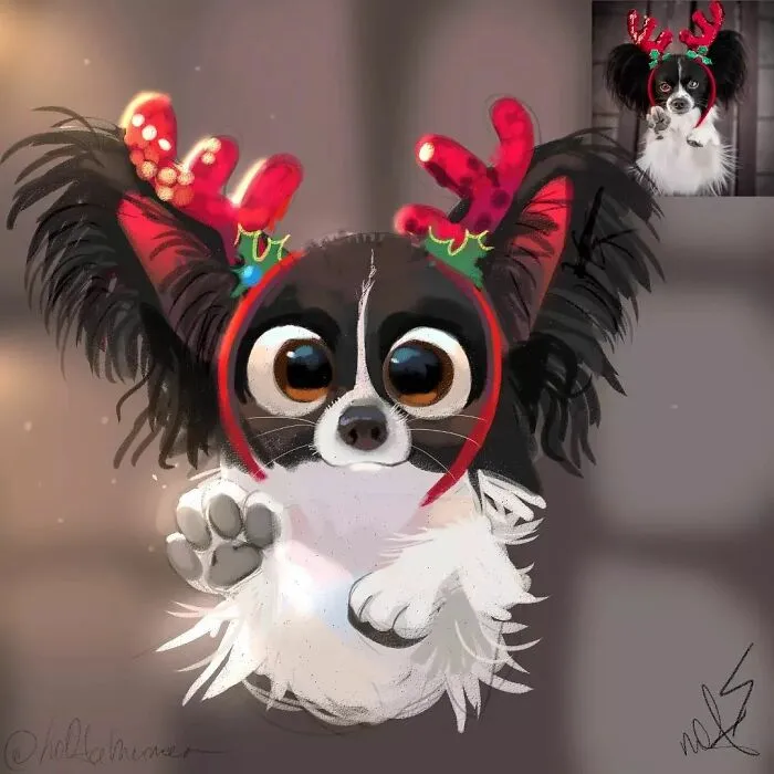 30 Divertidas fotos de animales convertidas en adorables dibujos, por “Mr. Lucifer”