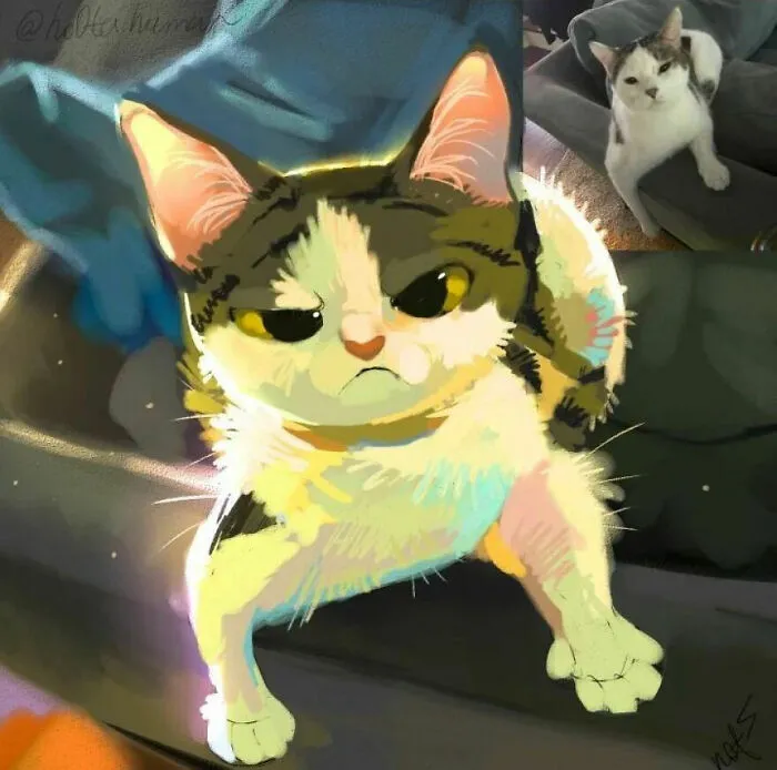 30 Divertidas fotos de animales convertidas en adorables dibujos, por “Mr. Lucifer”