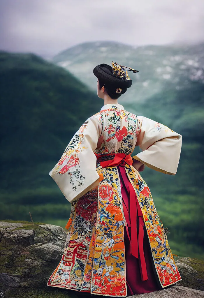 I Blend International Fashion Trends, And This Time Norway Meets Japan With A Traditional Bunad Combined With Kimono (6 Pics)