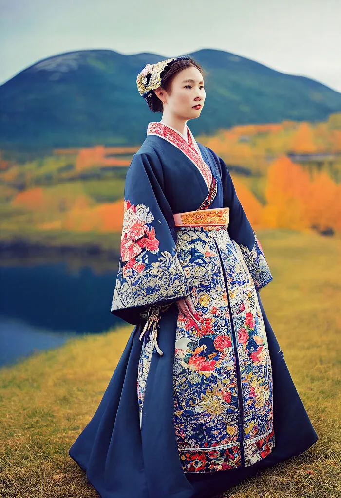 I Blend International Fashion Trends, And This Time Norway Meets Japan With A Traditional Bunad Combined With Kimono (6 Pics)