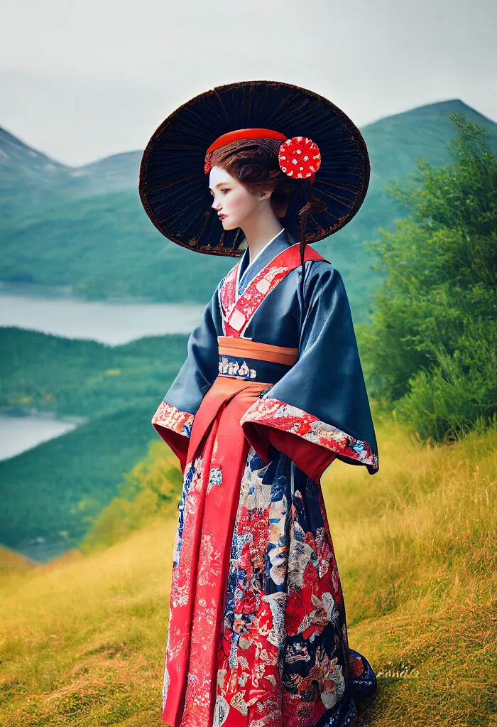 I Blend International Fashion Trends, And This Time Norway Meets Japan With A Traditional Bunad Combined With Kimono (6 Pics)