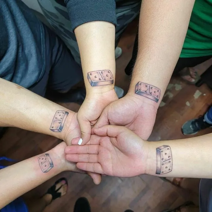 Domino Matching Tattoo For Siblings