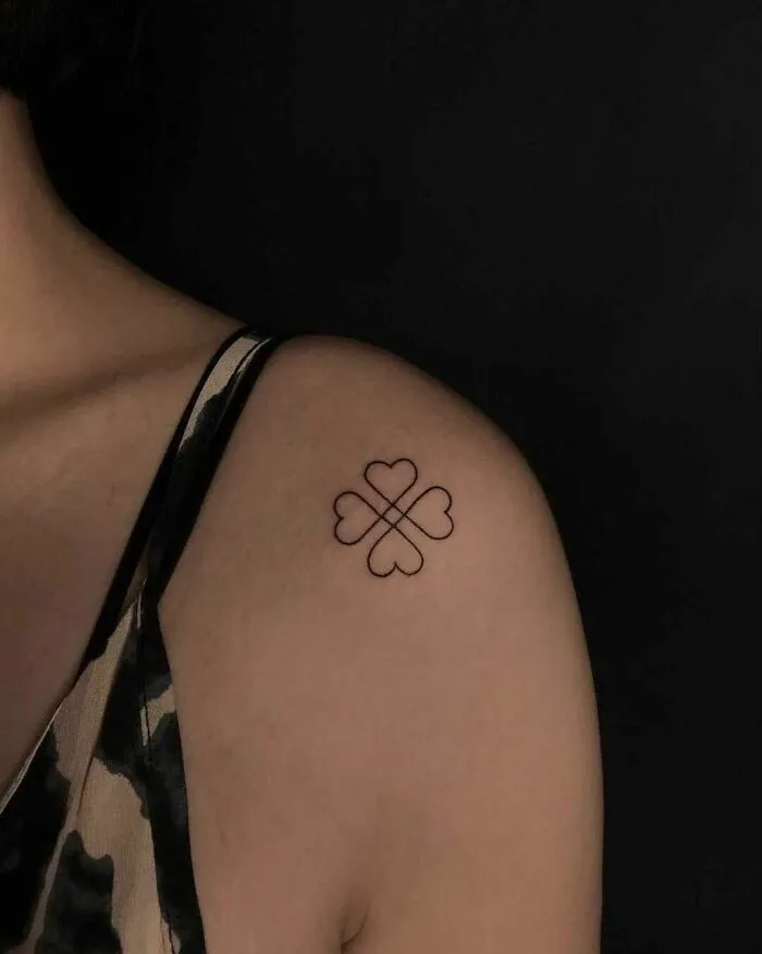 Single Line Clover Tattoo