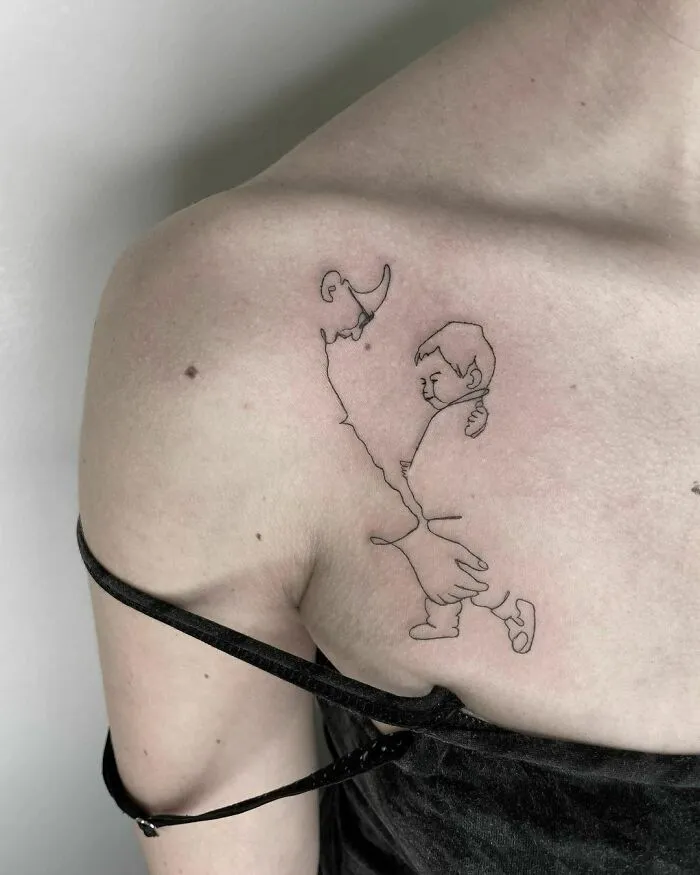 Single Line Drawing Tattoo