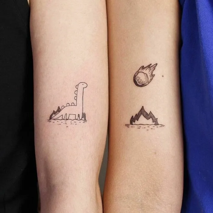 Funny Dinosaur Best Friend Tattoos