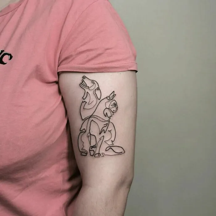 Single Line Art Tattoo