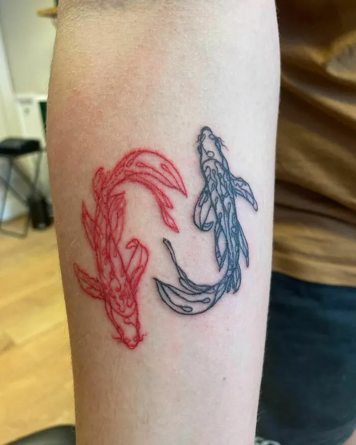 Single Lines Fish Tattoos