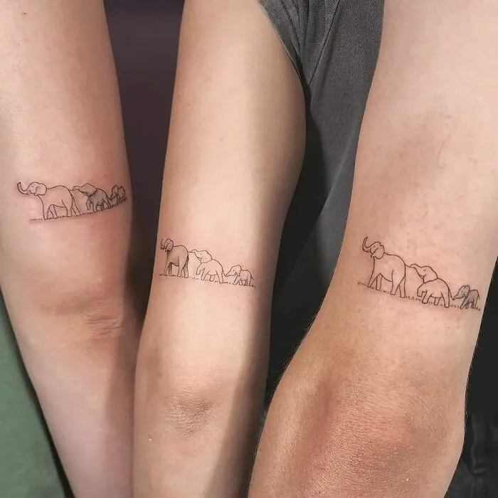 Elephants Siblings Tattoo