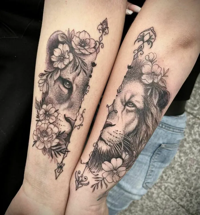 Lion Tattoo For Brother And Sister