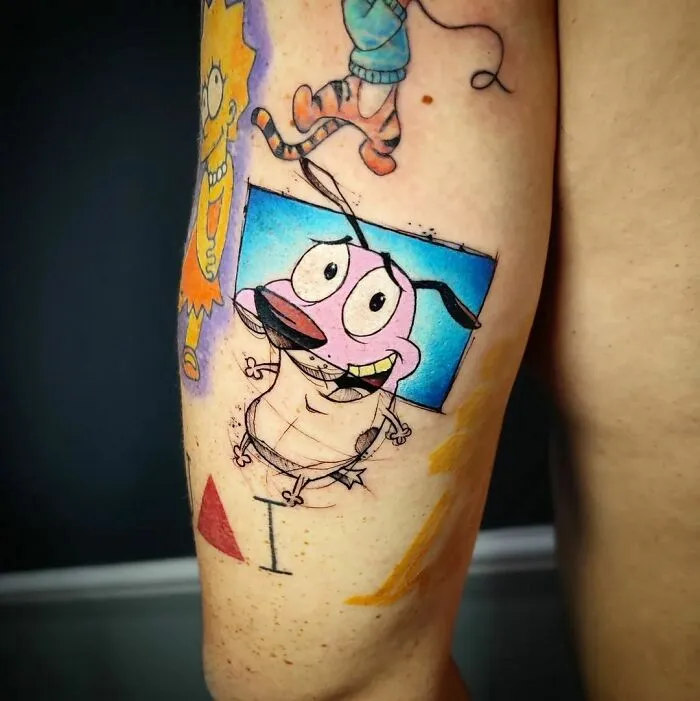 Courage The Cowardly Dog Tattoo