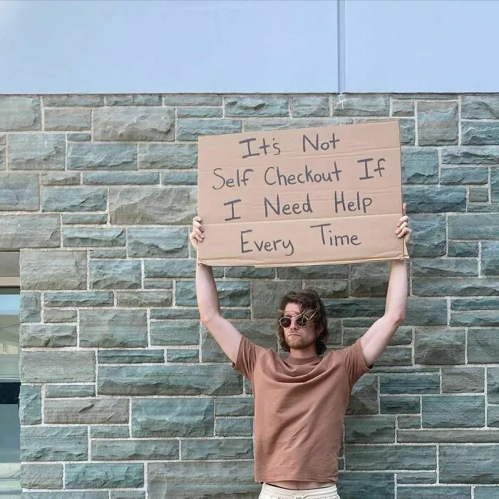 ‘Dude With Sign’ Has 8 Million Followers For Protesting Against Annoying Everyday Things With Funny Signs (30 New Pics)