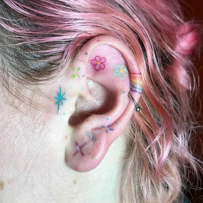 Colourful Line Tattoo