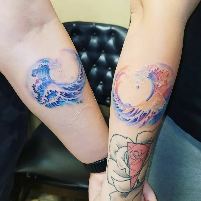Watercolor Bestfriend Tattoos