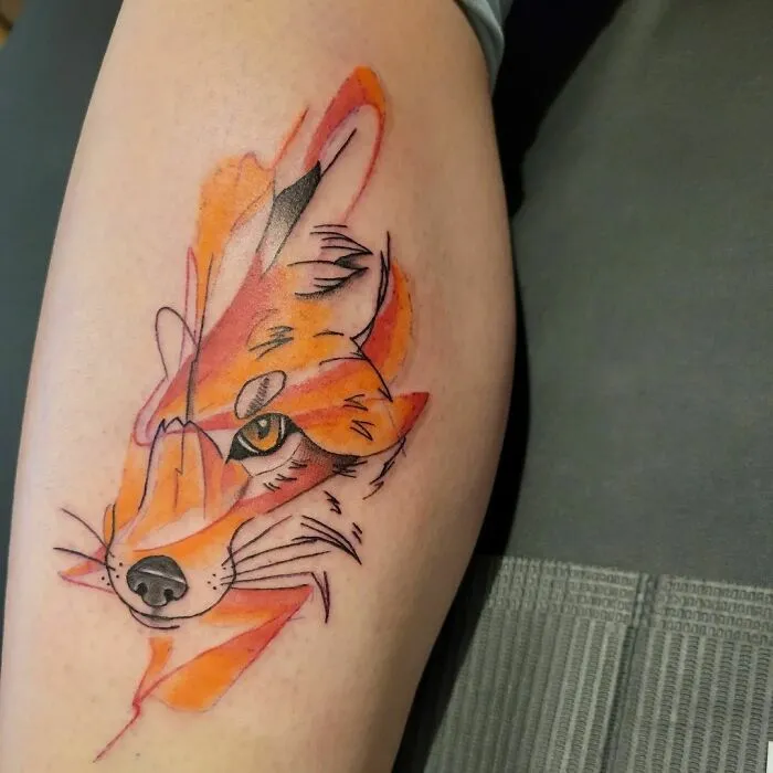 Watercolor Fox Tattoo