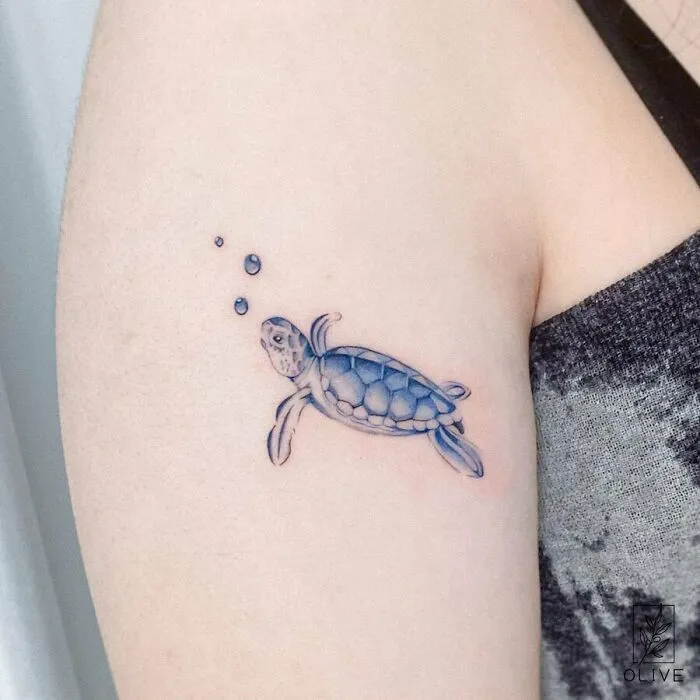 Watercolor Turtle Tattoo