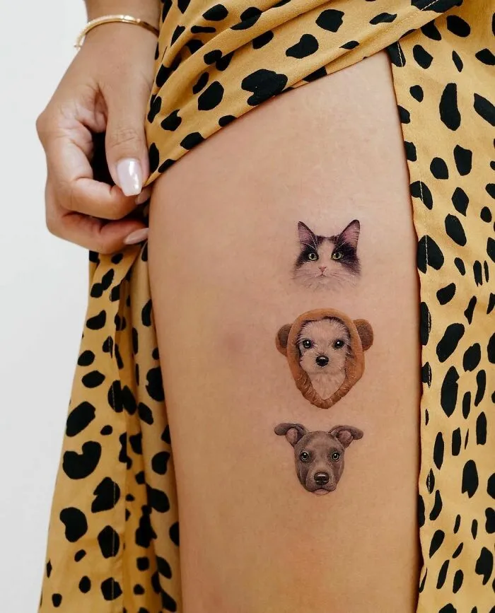 Three Cute Pets Tattoos