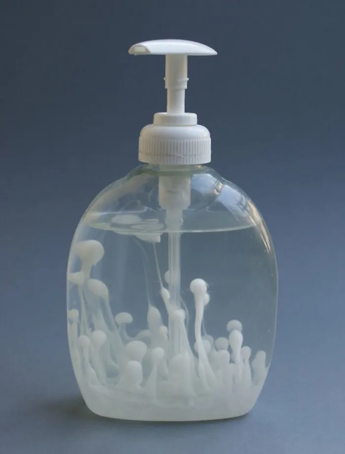 I Refilled The Soap Dispenser That Wasn't Completely Empty With Another Kind Of Liquid Soap. The Next Morning It Looked Like This!