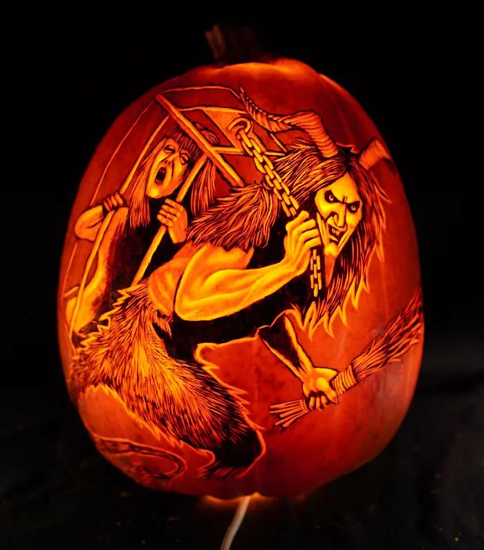 Krampus Pumpkin Carving