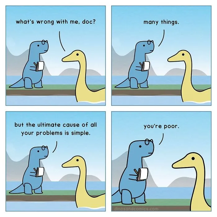 30 Honest Comics About Mental Health Illustrated With Dinosaurs (New Pics)