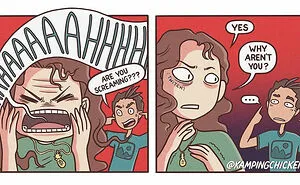 “The Weirdness Of Life Told Through Comics”: 30 New Comics By "Kamping Chicken"