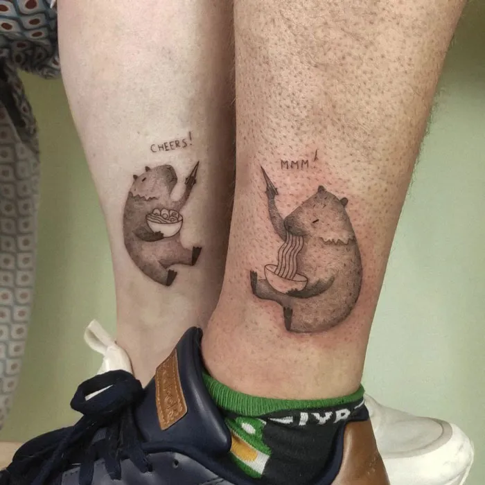 Matching Capybara For A Great Pair. They Happily Eat Ramen