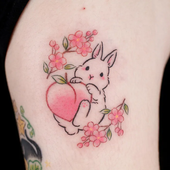 Rabbits And Peaches
