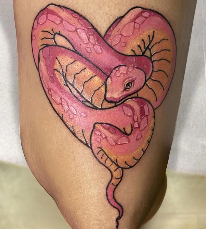 Heart Shaped Snake Tattoo