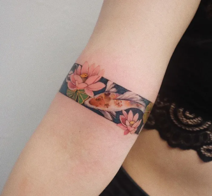 Koi And Lotus Armband