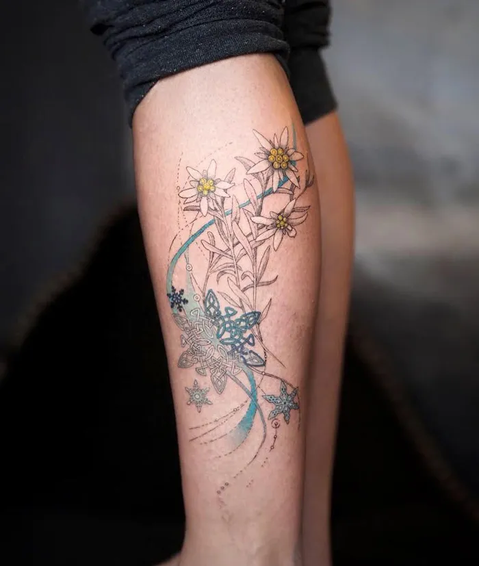 Personal Project For Vanessa, Edelweiss And Snowflakes