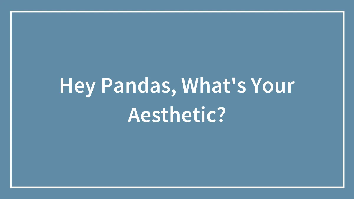 Hey Pandas, What's Your Aesthetic?