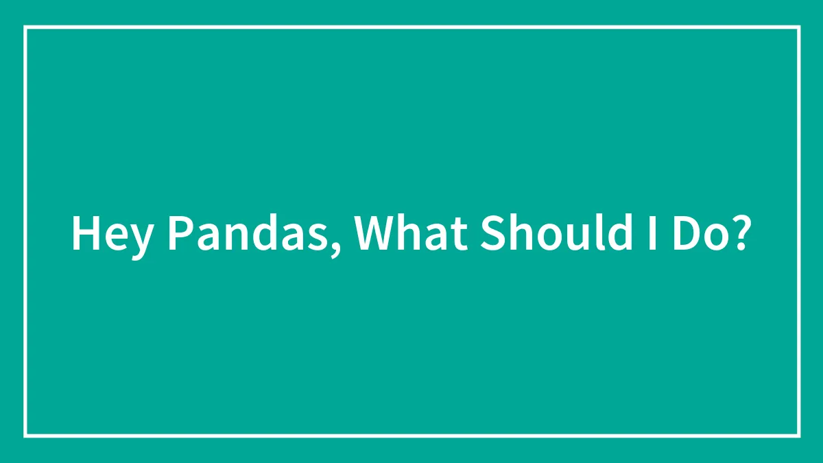 Hey Pandas, What Should I Do? (Closed)