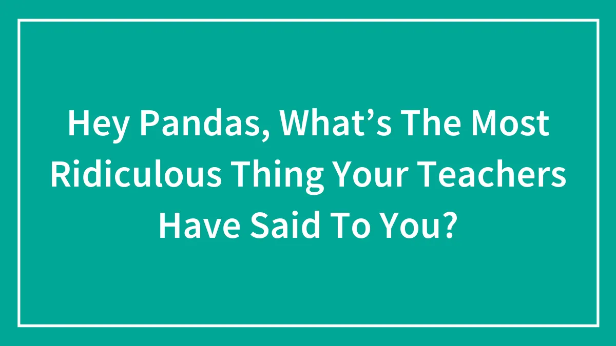 Hey Pandas, What’s The Most Ridiculous Thing Your Teachers Have Said To You?