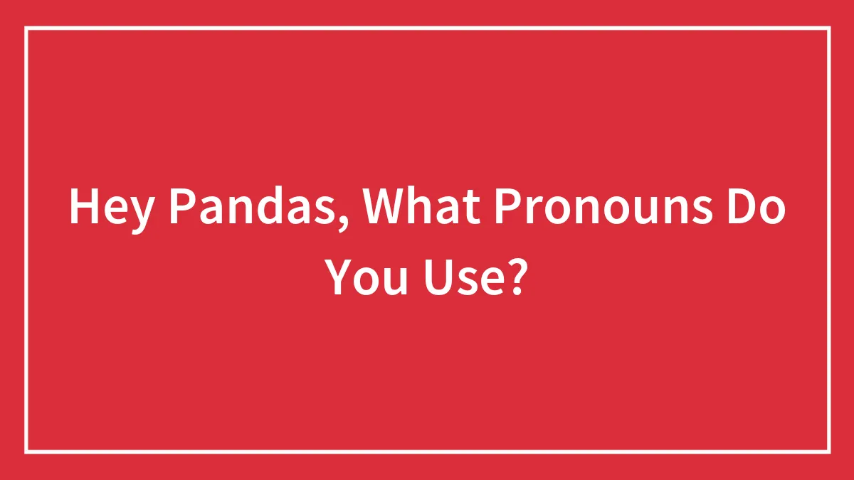 Hey Pandas, What Pronouns Do You Use?