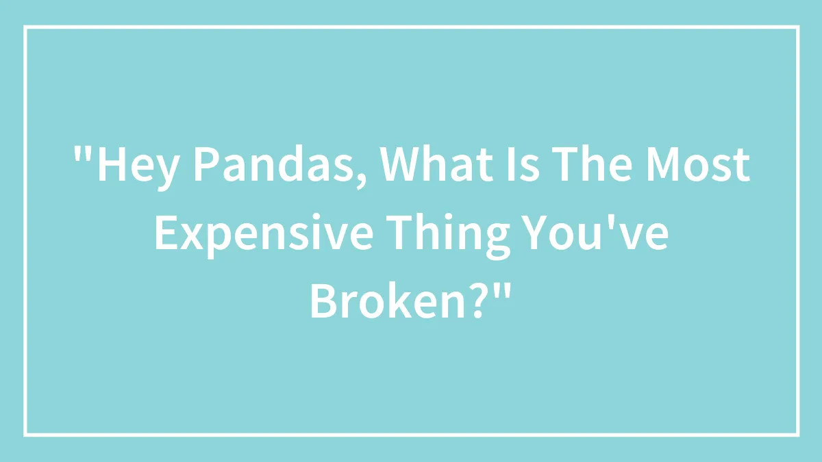 "Hey Pandas, What Is The Most Expensive Thing You've Broken?"