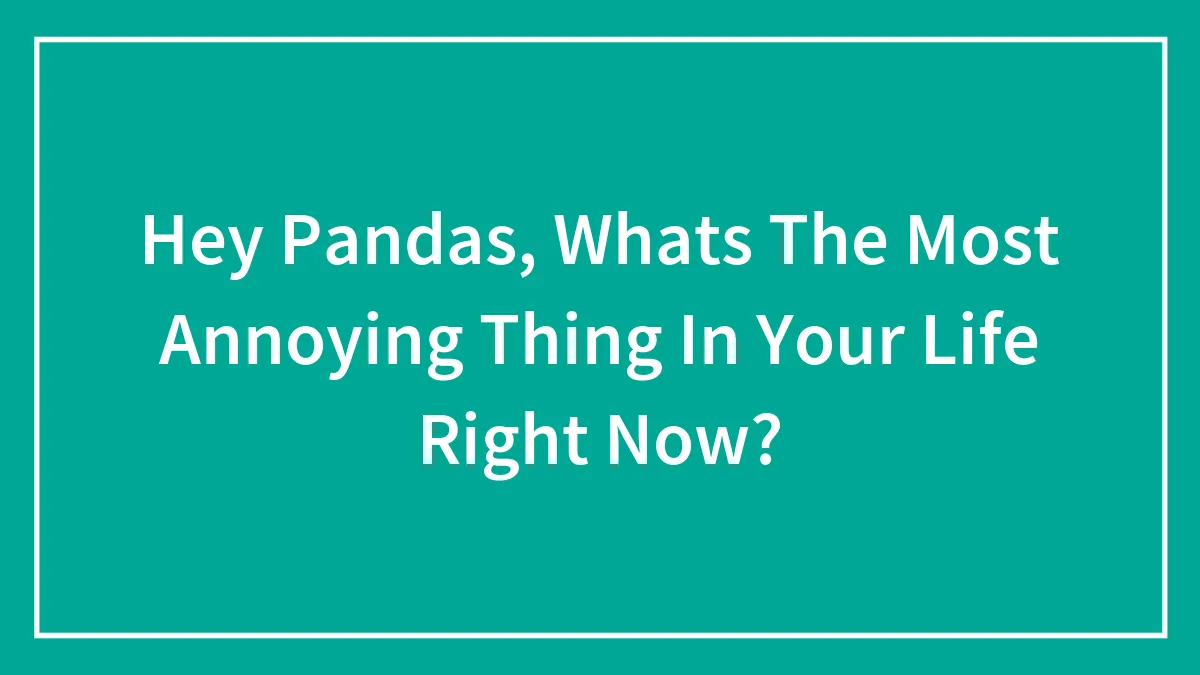 Hey Pandas, What's The Most Annoying Thing In Your Life Right Now? (Closed)