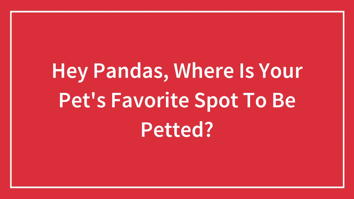 Hey Pandas, Where Is Your Pet's Favorite Spot To Be Petted?