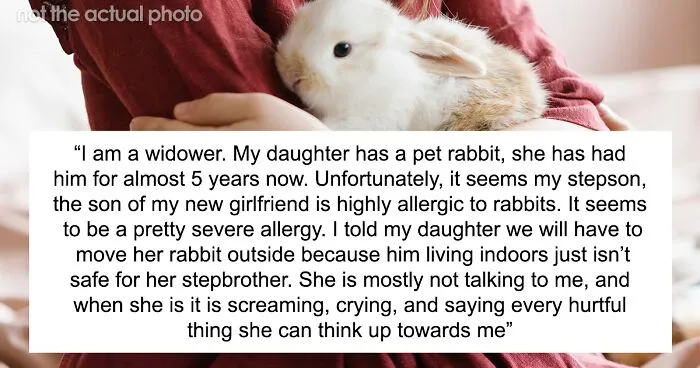 “Am I The Jerk For Making My Daughter Move Her Pet Rabbit Outside Due To My Stepson’s Allergies?”
